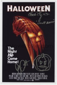 9r085 HALLOWEEN signed 10x15 REPRO poster 1978 by director John Carpenter AND Charles Cypherso!