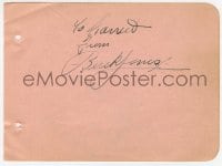 9r186 BUCK JONES/JACKIE COOPER signed 5x6 album page 1940s it can be framed with a repro!