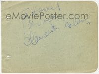 9r195 CLAUDETTE COLBERT/ELISSA LANDI signed 5x6 album page 1940s it can be framed with a repro!