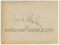 9r216 JACK HALEY signed 5x6 album page 1940s it can be framed & displayed with a repro!