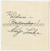 9r233 KEYE LUKE signed 3x3 album page 1970s it can be framed & displayed with a repro!