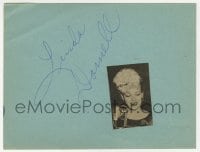 9r239 LINDA DARNELL/DONALD MACBRIDE signed 5x6 album page 1940s it can be framed with a repro!