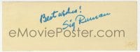 9r266 SIG RUMAN signed 2x6 cut album page 1961 it can be framed & displayed with a repro still!