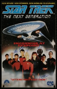 9r048 STAR TREK: THE NEXT GENERATION signed 20x32 video poster 1987 by Patrick Stewart & FIVE more!