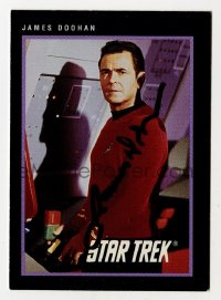 9r124 JAMES DOOHAN signed trading card 1991 great close up as Scotty from Star Trek!