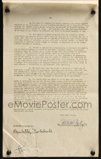 9r095 PAULETTE GODDARD signed contract 1932 getting $50 a week for bit part in The Kid From Spain!