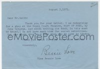9r099 BESSIE LOVE English signed letter 1971 telling a friend to contact her in London!