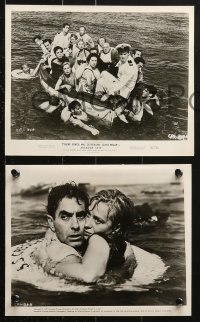 9s215 ABANDON SHIP 23 from 7.5x9.5 to 8x10 stills 1957 Tyrone Power & 25 survivors in a lifeboat!