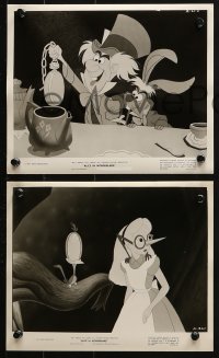 9s764 ALICE IN WONDERLAND 4 8x10 stills 1951 images of Alice, the Mad Hatter and the Red Queen!