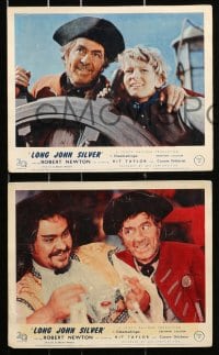 9s051 LONG JOHN SILVER 8 color English FOH LCs 1954 Robert Newton as the most colorful pirate of all time!