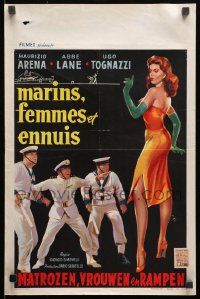 9t566 MARINAI, DONNE E GUAI Belgian 1958 Giorgio Simonelli, artwork of sexy girl & sailors!