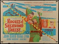 9t133 ROGUES OF SHERWOOD FOREST British quad 1950 John Derek as the son of Robin Hood!