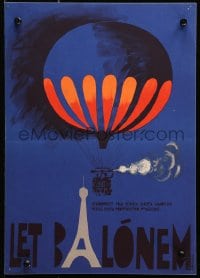 9t107 STOWAWAY IN THE SKY Czech 11x16 1963 from Albert Lamorisse of Red Balloon fame, art by Hilmar