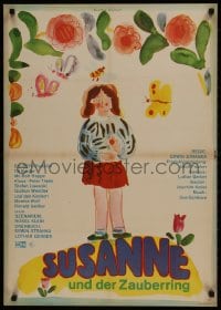 9t502 SUSANNE UND DER ZAUBERRING style B East German 23x32 1973 girl and flowers by Gruttner!