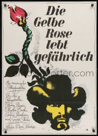 9t511 YELLOW ROSE East German 23x32 1983 striking cowboy western art by Fred Westphal!