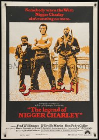 9t175 LEGEND OF NIGGER CHARLEY Egyptian poster 1972 Fred Williamson ain't running no more!