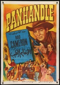 9t184 PANHANDLE Egyptian poster R1960s Texas cowboy Rod Cameron & pretty Cathy Downs!