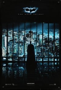9t111 DARK KNIGHT teaser DS English 1sh 2008 Christian Bale as Batman looking over city!