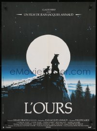 9t203 BEAR French 23x31 1989 Jean-Jacques Annaud's L'Ours, from James Oliver Curwood novel!