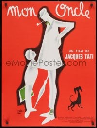 9t218 MON ONCLE French 23x31 R1970s Jacques Tati as My Uncle, Mr. Hulot, great Etaix art!
