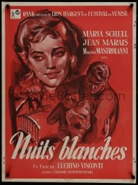 9t228 WHITE NIGHTS French 23x31 R1960s Luchino Visconti's Le Notti bianche, Maria Schell, Marcello Mastroianni