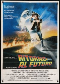 9t829 BACK TO THE FUTURE Italian 1sh 1985 art of Michael J. Fox & Delorean by Drew Struzan!