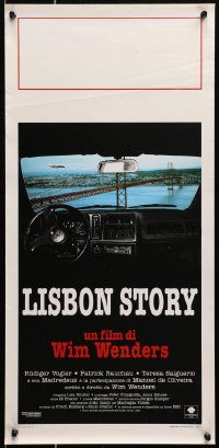 9t967 LISBON STORY Italian locandina 1995 directed by Wim Wenders, art inside car overlooking bridge!
