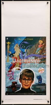9t978 PAGEMASTER Italian locandina 1995 artwork of Macaulay Culkin with magic sword!