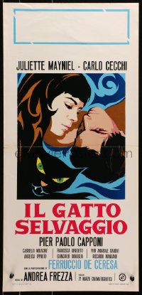 9t999 WILDCAT Italian locandina 1969 Il gatto selvaggio, Casaro art of Juliette Mayniel & Cecchi!
