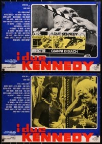 9t875 2 KENNEDYS group of 4 Italian 19x27 pbustas 1969 different images of John & Robert Kennedy!
