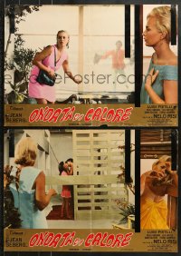 9t856 DEAD OF SUMMER group of 7 Italian 18x26 pbustas 1970 many images of beautiful Jean Seberg!