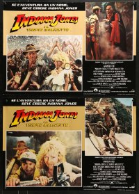 9t849 INDIANA JONES & THE TEMPLE OF DOOM group of 8 Italian 18x26 pbustas 1984 Ford, Capshaw, Quan!