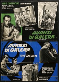 9t850 JAILBIRDS group of 8 Italian 18x27 pbustas R1964 Eddie Constantine, Richard Basehart, Chiari!