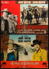 9t889 SONS OF KATIE ELDER group of 3 Italian 19x27 pbustas 1965 John Wayne w/cowboy Dean Martin!