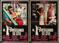 9t899 SPIRIT IS WILLING group of 2 Italian 18x27 pbustas 1967 ghosts looking for a live lover!