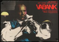 9t779 HIT THE BANK Polish 27x38 1980 cool image of man playing a trumpet oer black background!