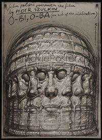 9t798 O-BI O-BA THE END OF CIVILIZATION Polish 26x36 1984 Starowieyski art of dome with faces!