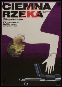 9t723 CIEMNA RZEKA Polish 23x32 1974 Sylwester Szyszko, cool art of Maciej Goraj by Wiktor Gorka!
