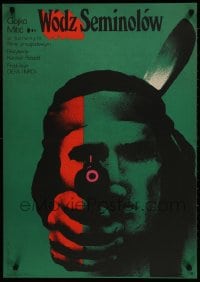 9t744 OSCEOLA Polish 23x33 1972 Mieczyslaw Wasilewski art of Native American pointing gun!