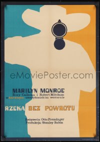 9t750 RIVER OF NO RETURN Polish 23x33 1967 Robert Mitchum, Marilyn Monroe, Krolikowski art!