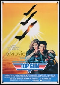 9t835 TOP GUN Italian 1SH 1986 great image of Tom Cruise & Kelly McGillis, Navy fighter jets!