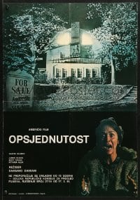 9t254 AMITYVILLE II Yugoslavian 18x26 1982 The Possession, cool image of haunted house!