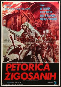 9t293 INGLORIOUS BASTARDS Yugoslavian 19x27 1978 cool different artwork of Bo Svenson, WWII action!