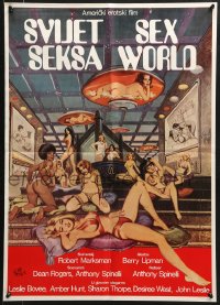 9t309 SEX WORLD Yugoslavian 20x28 1979 sexy Westworld ripoff, Annette Haven, definitely for adults!