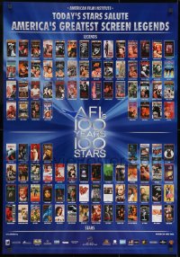 9w191 AFI'S 100 YEARS 100 STARS 27x39 video poster 1999 classic posters w/Gilda, Casablanca & more