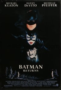 9w542 BATMAN RETURNS 1sh 1992 Michael Keaton, Danny DeVito, Michelle Pfeiffer, Tim Burton!