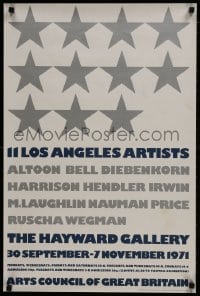 9w109 11 LOS ANGELES ARTISTS 20x30 English museum/art exhibition 1971 eleven stars by Lauder!
