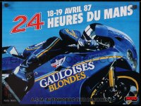 9w265 24 HOURS OF LE MANS MOTO 16x21 French special poster 1987 cool motorcycle racing image!
