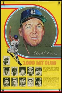 9w266 3000 HIT CLUB 24x36 special poster 1970s great art of Al Kaline and images of baseball stars!