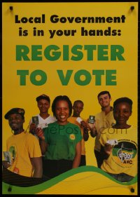 9w272 ANC 23x33 South African special poster 2010s African National Congress, register to vote!